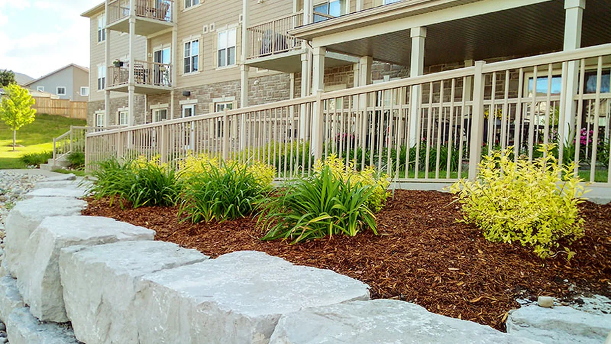 Ambient hardscaping & planting scene in Guelph